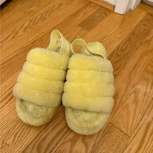 UGG Yellow Fluffy Sandals